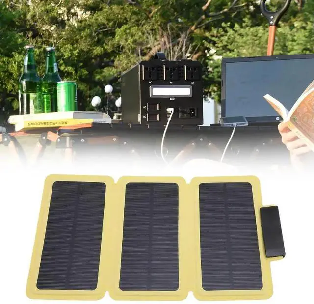 Alt view image 4 of 4 - Outdoor Solar Power Charger Ultra-Thin Portable Solar Power Bank Mobile Power Charger for Camping Hiking Picnic Climbing