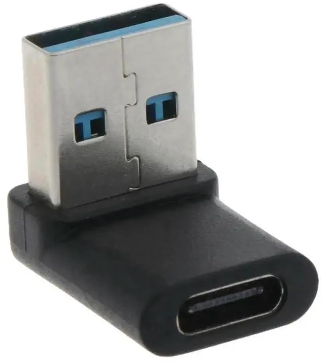 Alt view image 7 of 7 - 90 Degree Right Angled USB C Female to USB 3.0 Male Adapter For Laptop Charger Cable Adapter Data Charging 10Gbps