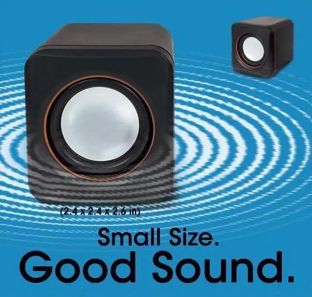 Alt view image 5 of 6 - JAENFONG USB Powered Stereo Speaker System - Small Size - with Volume Control & 3.5 mm Aux Audio Plug to Connect to Laptop, Notebook, Desktop, Computer - 3 Yr Mfg Warranty - Black Orange, 161435