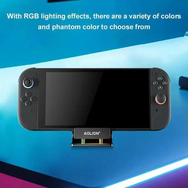 Alt view image 3 of 6 - Portable Charging Dock with RGB Lights Charging Station Charger Station for Nintendo Switch2 Game Console Base Dock