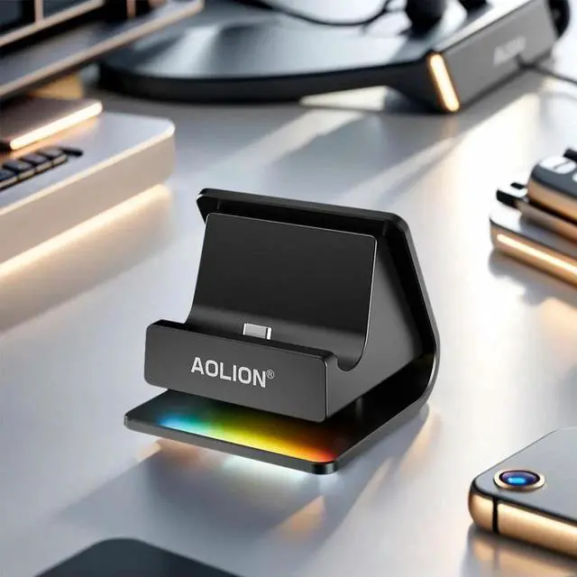 Main image of Portable Charging Dock with RGB Lights Charging Station Charger Station for Nintendo Switch2 Game Console Base Dock