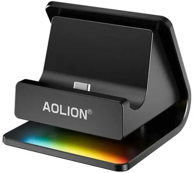 Alt view image 2 of 6 - Portable Charging Dock with RGB Lights Charging Station Charger Station for Nintendo Switch2 Game Console Base Dock