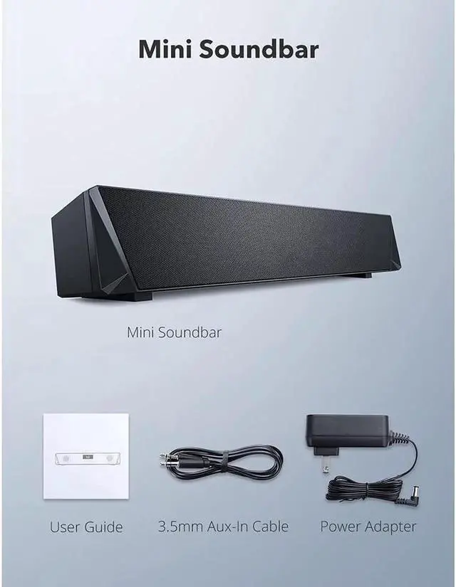 Alt view image 6 of 6 - JAENFONG Gaming Computer Speaker, Dual Powerful 7W Drivers PC Soundbar, Colorful RGB Light, Wireless Bluetooth 5.0 or 3.5mm AUX-in Connection, Stereo Audio Computer Sound Bar for Desktop