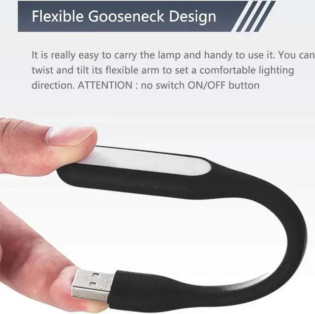 Alt view image 3 of 7 - JAENFONG USB LED Light Lamp for Power Bank, Portable Eye Care Mini Night Light with Flexible Arm, USB Gooseneck Reading Lamps Book Light,Compatible for Desktop, Notebook Laptop (10-Green)