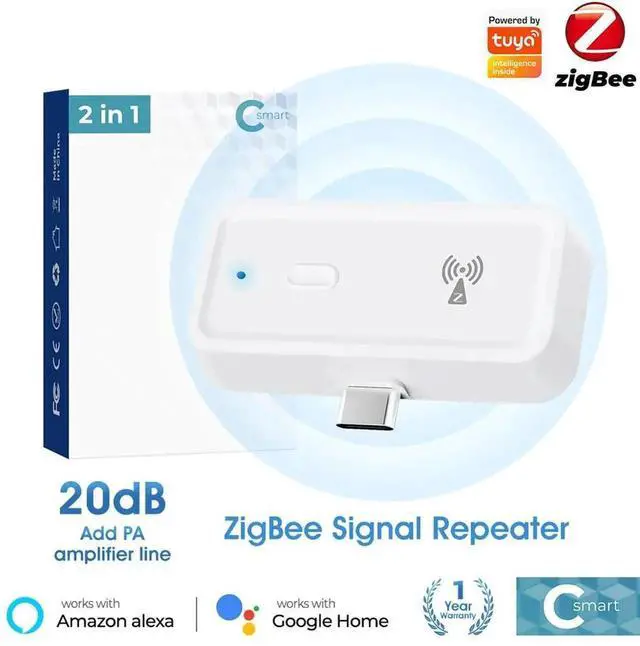 ZigBee Amplifier Extender Output Power Up To 20db Type C Range Extender Work for Alexa Google Home Home Automation Devices