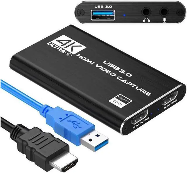 Main image of JAENFONG 4K Audio Video Capture Card, KEHIPI USB 3.0 HDMI Video Capture Device, Full HD 1080P for Game Recording, Live Streaming Broadcasting