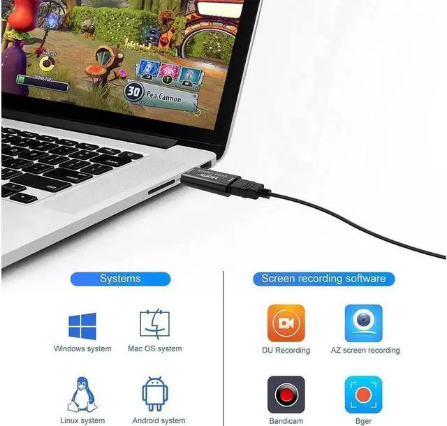 Alt view image 4 of 7 - Audio Video Capture Cards,KEHIPI 4K HDMI to USB HDMI Video Capture, Full HD 1080P USB 2.0 Record via DSLR Camcorder Action Cam, Facebook Portal TV Recorder, Game Streaming, Teaching, Live Broadcasting