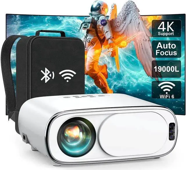 Main image of JAENFONG Auto-Focus Projector with WiFi 6 and Bluetooth: 490 ANSI 19000L Native 1080P Outdoor Movie Projector 4k Support,Auto 6D Keystone&50% Zoom,Portable Smart Home LED Video Projector for Phone/PC