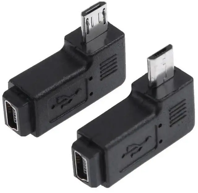 Alt view image 7 of 7 - 2Pcs Mini USB Female To Micro USB Male Adapter 90 Degree Mini USB To Micro USB Elbow Converter for Device Connection
