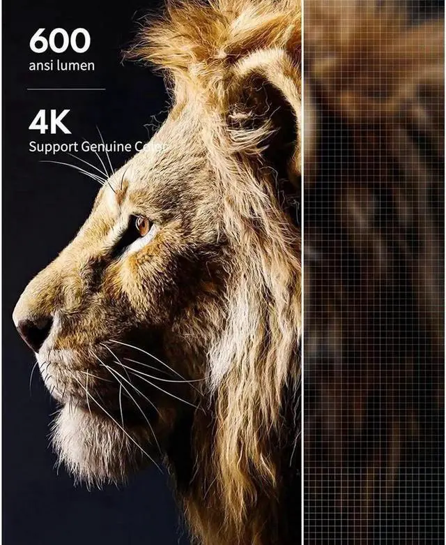 Alt view image 3 of 6 - JAENFONG Projector 4K with WiFi and Bluetooth Supported, FHD 1080P Mini Projector for Outdoor Moives, 5G Video Projector for Home Theater Dolby Audio Zoom Portable Projector TV Stick PPT (YG600 Plus)