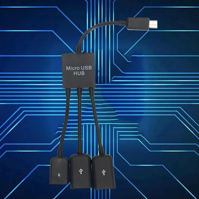 Main image of 3 in 1 Micro USB HUB Double USB 2.0 Host OTG Adapter Cable Male To Female Dual Micro USB 2.0 Host OTG Hub Adapter for