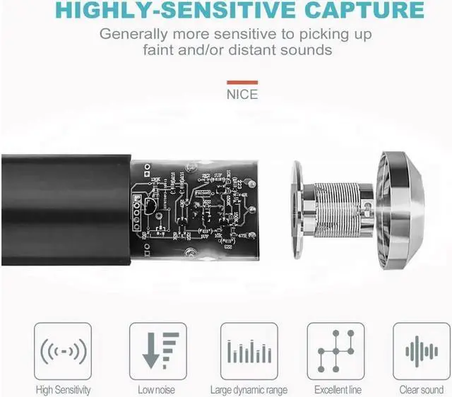 Alt view image 6 of 7 - JAENFONG Condenser Microphone Bundle, BM-800 Mic Kit with Adjustable Mic Suspension Scissor Arm, Metal Shock Mount and Double-Layer Pop Filter for Studio Recording & Broadcasting (Gold)