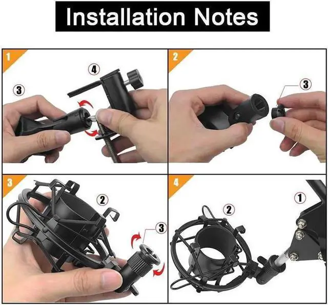 Alt view image 5 of 7 - JAENFONG Condenser Microphone Bundle, BM-800 Mic Kit with Adjustable Mic Suspension Scissor Arm, Metal Shock Mount and Double-Layer Pop Filter for Studio Recording & Broadcasting (Gold)