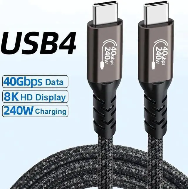 Main image of JAENFONG USB4 Cable Compatible with Thunderbolt 4/3 Cable 1.64ft, Supports 240W Charging / 8K Display / 40Gbps Data Transfer USB C to USB C Cable, for Type-C MacBooks, iPad Pro, Hub, Docking and More