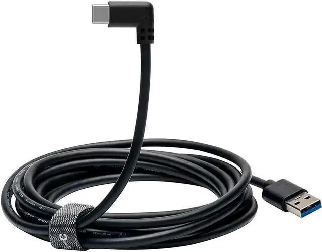Main image of JAENFONG Oculus Quest Link Cable, USB Type C Cable 13ft/4M, 90 Degree Angled High Speed Data Transfer & Fast Charging Compatible for Oculus Quest VR Headset and Gaming PC