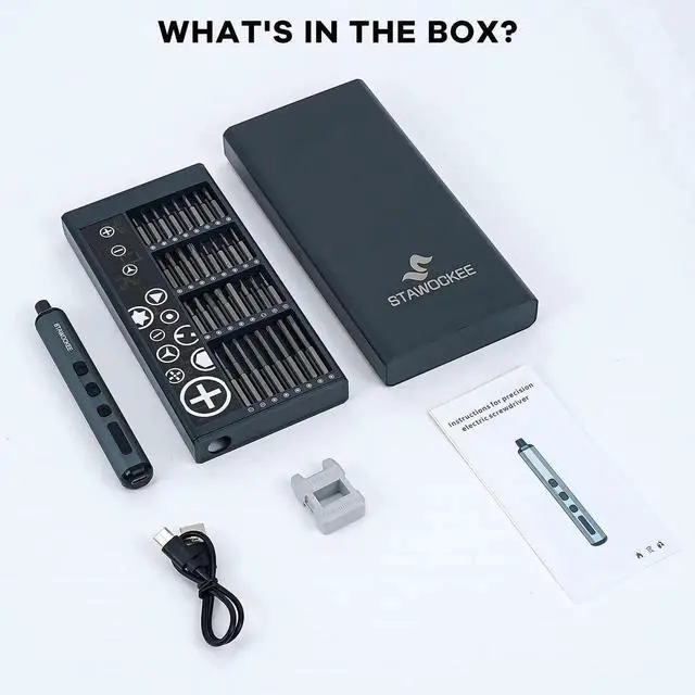 Alt view image 4 of 7 - JAENFONG 68 in 1 Mini Electric Screwdriver, Precision Electric Screwdriver Set with Magnetic Bits, Rechargeable Portable Screwdrivers - Cordless Power Repair Tool Kit for PCs and Electronics