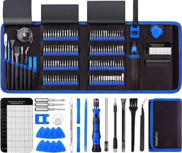 Main image of JAENFONG Electronics Precision Screwdriver Set 146-IN-1: Computer PC Laptop Repair Tool Kit - 123 Bits, Flexible Shaft, Extension Rod, Magnetic Mat for PC Building, iPhone, MacBook, PS5, Xbox, Switch