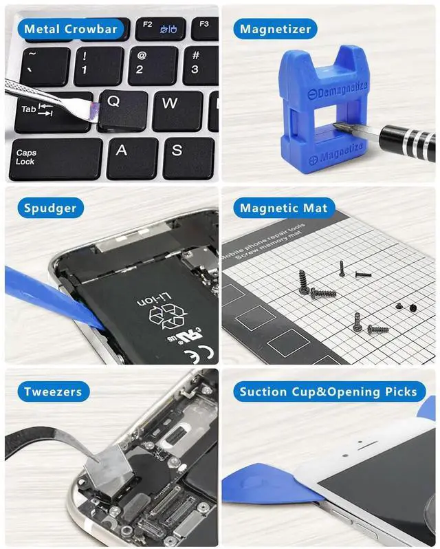 Alt view image 6 of 7 - JAENFONG Electronics Precision Screwdriver Set 146-IN-1: Computer PC Laptop Repair Tool Kit - 123 Bits, Flexible Shaft, Extension Rod, Magnetic Mat for PC Building, iPhone, MacBook, PS5, Xbox, Switch