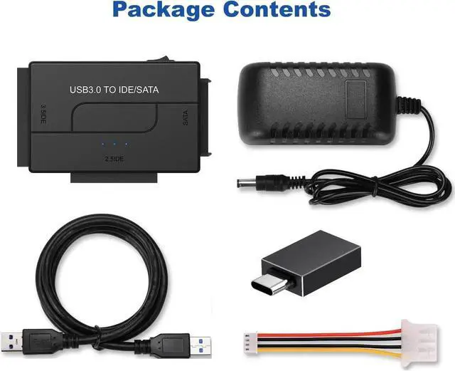 Alt view image 5 of 7 - JAENFONG USB 3.0 to SATA IDE Hard Drive Reader, YINNCEEN External Hard Drive Ultra Recovery Converter Universal Hard Drive Adapter Kit for 2.5/3.5 HDD/SSD Hard Drive Disk, Include 12V/2A Power Adapter