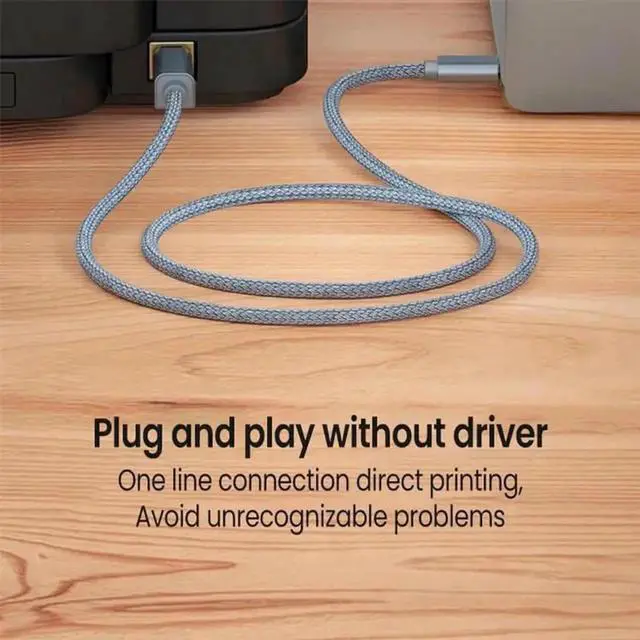 Alt view image 6 of 7 - USB C to Printer Cable, USB C to USB B Male Scanner Cord Compatible with DIMI, Google Chromebook Pixel, MacBook Pro, HP Canon Printers, iPad Pro and More Type-C Devices/Laptops, 6.6 ft.