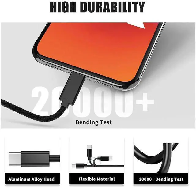 Alt view image 5 of 7 - JAENFONG 10FT USB C Woven Fast Charger for iPad Pro 13/12.9/11-inch 2025/2024/2022/2021/2020/2018, iPad 10th/A16, iPad-Air/Mini, iPad-Charger 30W Fast Charging Block with USB Type C to C Braided Cable