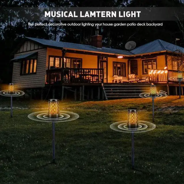 Alt view image 2 of 7 - JAENFONG Outdoor Bluetooth Speakers- 2 Pack Wireless Torch Atmosphere Waterproof Speakers with Stake & Hook, Sync Up to 100 Speakers, BT 5.3 Portable Speaker for Patio Camp Party, Gifts for Men Women