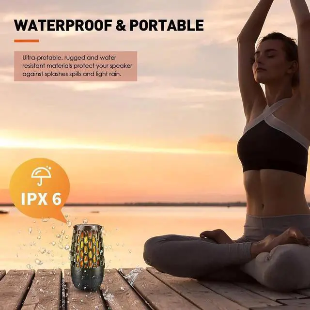 Alt view image 6 of 7 - JAENFONG Outdoor Bluetooth Speakers- 2 Pack Wireless Torch Atmosphere Waterproof Speakers with Stake & Hook, Sync Up to 100 Speakers, BT 5.3 Portable Speaker for Patio Camp Party, Gifts for Men Women