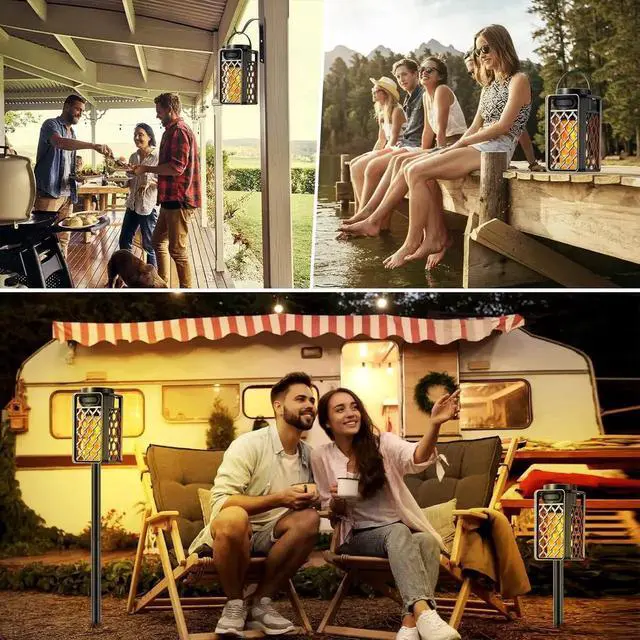 Alt view image 3 of 7 - JAENFONG Outdoor Bluetooth Speaker,Wireless Bluetooth Speaker with Torch Light,IP65 Waterproof LED Flame Atmosphere Lantern Speaker for Party Garden Camping Patio,Gifts for Men Women Couples Dads Moms