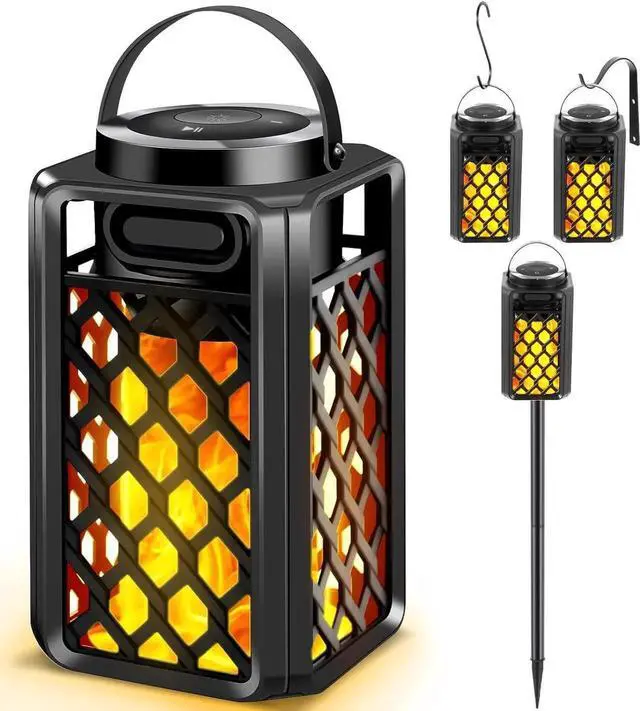 Main image of JAENFONG Outdoor Bluetooth Speaker,Wireless Bluetooth Speaker with Torch Light,IP65 Waterproof LED Flame Atmosphere Lantern Speaker for Party Garden Camping Patio,Gifts for Men Women Couples Dads Moms