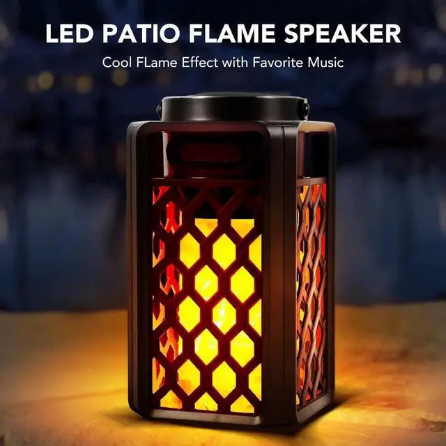 Alt view image 7 of 7 - JAENFONG Outdoor Bluetooth Speaker,Wireless Bluetooth Speaker with Torch Light,IP65 Waterproof LED Flame Atmosphere Lantern Speaker for Party Garden Camping Patio,Gifts for Men Women Couples Dads Moms