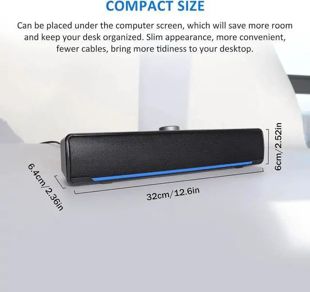 Alt view image 6 of 7 - JAENFONG Computer PC Bluetooth Gaming Soundbar Desktop Monitor Speakers HiFi Stereo Wireless with USB Powered PC Speaker for Laptop Smartphones Tablet Ipad