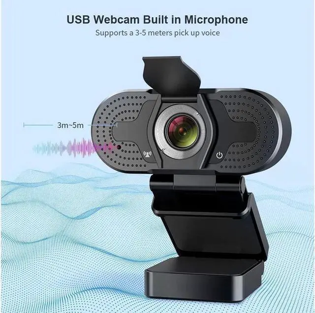 Alt view image 5 of 7 - JAENFONG 1080P Webcam for PC, Full HD Computer Camera with Cover, USB Web Cam with Microphone, Cover, Expandable Tripod, Streaming Camera for Skype, Streaming, Teleconference etc.