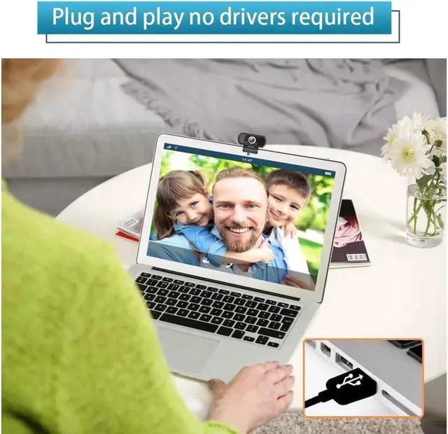 Alt view image 3 of 7 - JAENFONG Webcam HD 1080P,Webcam with Microphone, USB Desktop Laptop Camera with 110 Degree Widescreen,Stream Webcam for Calling, Recording,Conferencing, Gaming,Webcam with Privacy Shutter and Tripod