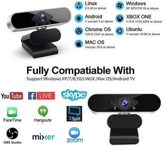 Alt view image 5 of 6 - JAENFONG Full HD 1080p Webcam, Webcam with Microphone Streaming Computer Web Cam for PC Laptop Desktop 360 Degree Rotation Computer Camera Highly Compatible with Win10/8/8.1/7/XP Linux Mac