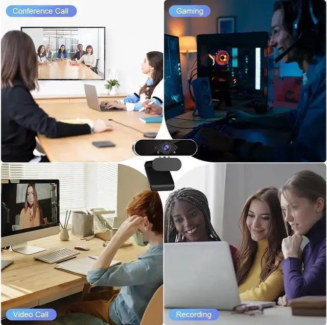 Alt view image 3 of 6 - JAENFONG Full HD 1080p Webcam, Webcam with Microphone Streaming Computer Web Cam for PC Laptop Desktop 360 Degree Rotation Computer Camera Highly Compatible with Win10/8/8.1/7/XP Linux Mac