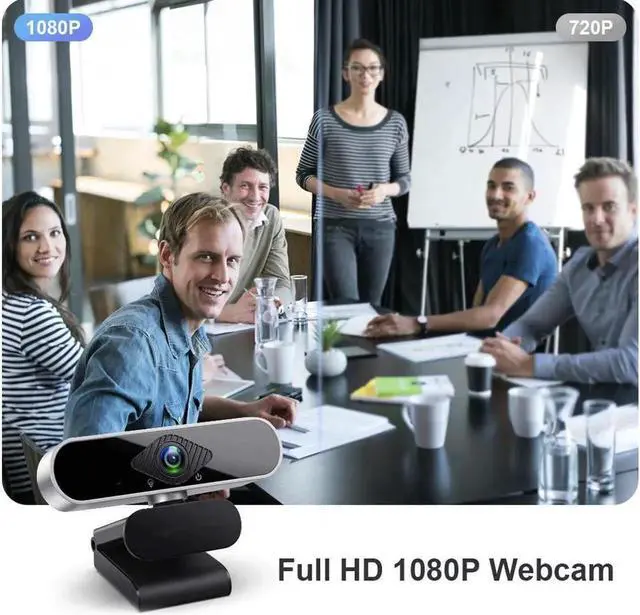 Alt view image 6 of 6 - JAENFONG Full HD 1080p Webcam, Webcam with Microphone Streaming Computer Web Cam for PC Laptop Desktop 360 Degree Rotation Computer Camera Highly Compatible with Win10/8/8.1/7/XP Linux Mac