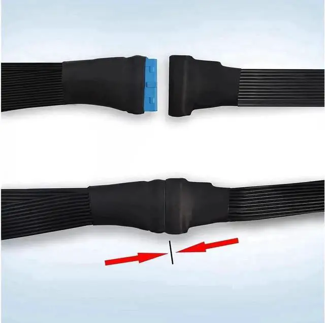 Alt view image 4 of 6 - JAENFONG USB 3.0 Header Extension Cable 19/20 Pin 1 to 2 Y Splitter Internal Extension Adapter