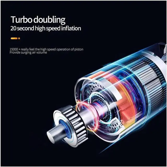 Alt view image 6 of 7 - JAENFONG Portable Air Compressor Tire Inflator 6000mAh Mini Electric Air Pump 150 PSI Tire Pump with Power Bank SOS Design and Digital LCD LED Light for Car/Bike/Bicycles/Motorbikes/Balls/Swim rings