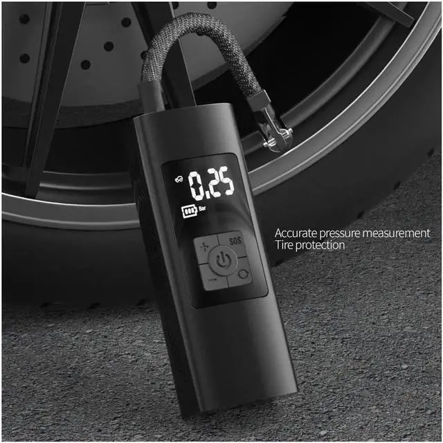 Alt view image 7 of 7 - JAENFONG Portable Air Compressor Tire Inflator 6000mAh Mini Electric Air Pump 150 PSI Tire Pump with Power Bank SOS Design and Digital LCD LED Light for Car/Bike/Bicycles/Motorbikes/Balls/Swim rings