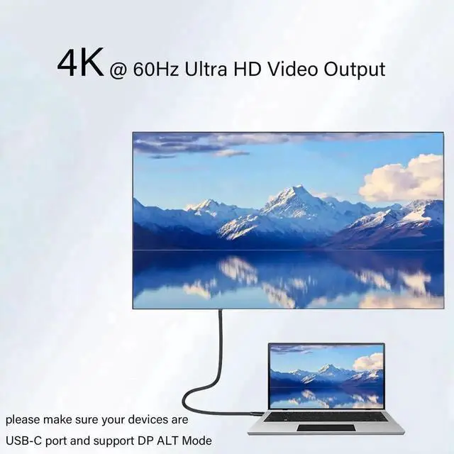 Alt view image 6 of 7 - USB C to C 3.2 Gen 2x2 Cable - 20Gbps Data Transfer - 4K 60Hz HDR Monitor Video - 100W PD Charging - Thunderbolt Compatible - 1.6ft/2Pack - for MacBooks, iPads, PC, Docks, Phones, and Android Auto