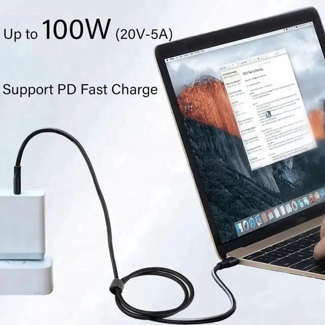 Alt view image 2 of 7 - USB C to C 3.2 Gen 2x2 Cable - 20Gbps Data Transfer - 4K 60Hz HDR Monitor Video - 100W PD Charging - Thunderbolt Compatible - 1.6ft/2Pack - for MacBooks, iPads, PC, Docks, Phones, and Android Auto