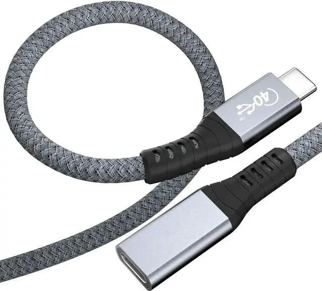 Main image of JAENFONG USB4 Extension Cable 1.64FT / 0.5M, Thunderbolt 3 & 4 Extension Cable, USB C 4.0 Support PD 100W 20V5A, 40Gbps Transfer, 8K@60Hz, 6K/4K@60Hz Video for Dell/HP, Mac-Book, i-Mac, Dell XPS