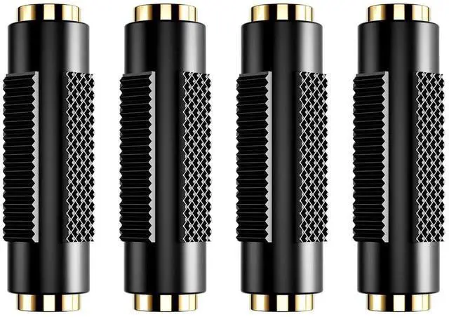 Main image of JAENFONG 3.5 mm Female to Female Adapter, 3.5mm Stereo Jack to 3.5mm Stereo Jack Adapter Connectors Stereo Coupler Female to Female Gold Plated -4pack