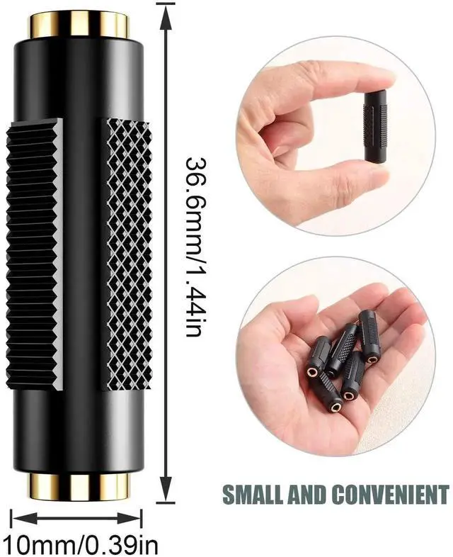 Alt view image 2 of 7 - JAENFONG 3.5 mm Female to Female Adapter, 3.5mm Stereo Jack to 3.5mm Stereo Jack Adapter Connectors Stereo Coupler Female to Female Gold Plated -4pack