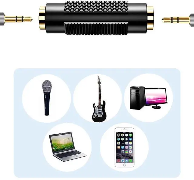 Alt view image 3 of 7 - JAENFONG 3.5 mm Female to Female Adapter, 3.5mm Stereo Jack to 3.5mm Stereo Jack Adapter Connectors Stereo Coupler Female to Female Gold Plated -4pack