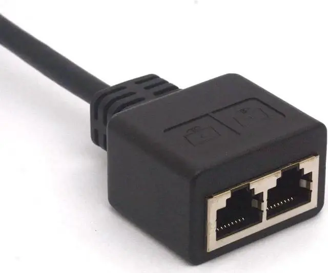 Main image of JAENFONG RJ45 Adapter Cable RJ45 Male to Dual Female Adapter Extender Support Ethernet Cat 5/CAT 6 LAN for Switching Networks Between Two Computers