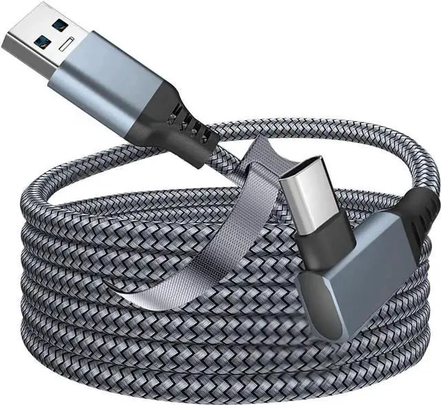 Main image of JAENFONG Oculus Quest 2 Link Cable, 16FT / 5M Link Virtual Reality Headset Cable for Oculus Quest 2, USB A to C 3.0 Fast Charging and Data Transmission for Cellphone & PC VR Headset (Gray)