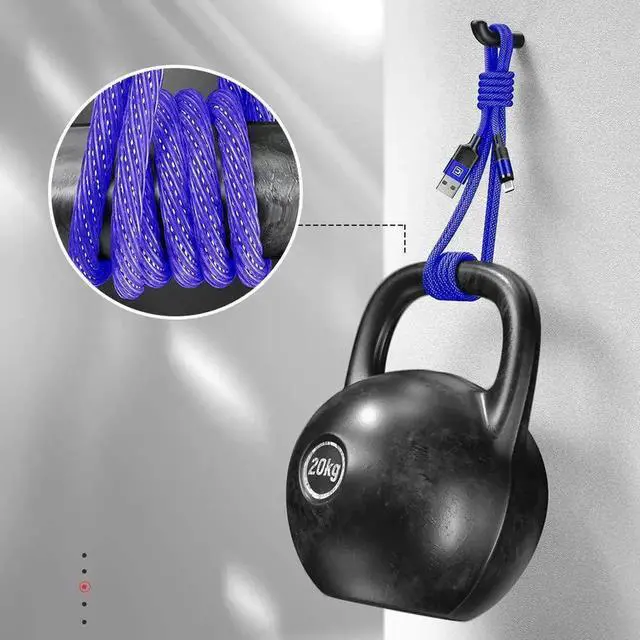 Alt view image 4 of 7 - JAENFONG Magnetic Charging Cable 6.6ft, QC3.0 Fast Charging Nylon Braided Cord with LED Light, Support Data Trasfer 3 in 1 Universal Magnet Phone Charger Compatible with Micro USB Type C Devices