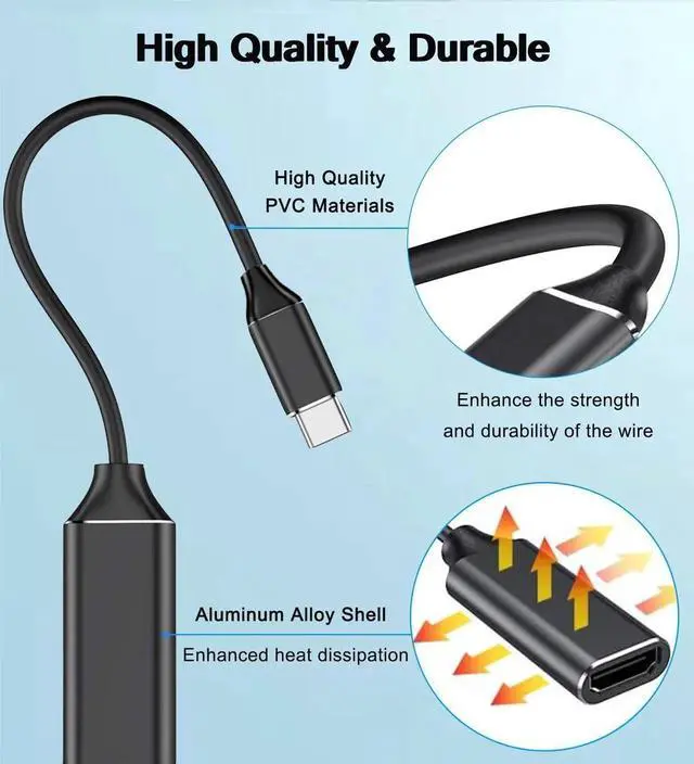 Alt view image 5 of 7 - JAENFONG USB C to HDMI Adapter (4K@60Hz), USB Type-C to HDMI Female Adapter [Thunderbolt 3/4 Compatible], Compatible with iPhone 15/15Pro/15ProMax, MacBook Pro, Air