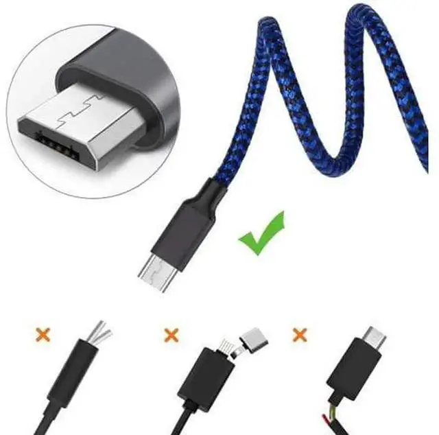 Alt view image 4 of 7 - JAENFONG Micro USB Cable 3Pack 6FT Android Charger Cord Long Nylon Braided Sync and Fast Charging Cables Compatible with Samsung Galaxy S6 S7 Edge Android Windows Smartphones and More